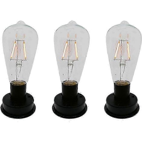 Lot de 3 ampoules LED solaires à filament de tungstène 2800K avec capteurs de lumière automatiques pour clôture et jardin. (1/5)
