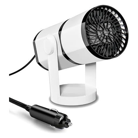 Chauffage auxiliaire voiture 12V, dégivreur voiture électrique 150W chauffage voiture portable avec rotation 360 degrés purification de l'air double mode froid chaud dégivreur électrique pour un dégiv
