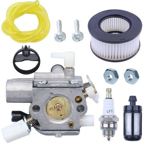 Vergaser mit Luftfilter, Zündkerze, Kraftstoffleitung, Schrauben und Kraftstofffilter, passend für Stihl MS231, MS241, MS251, MS231C, MS241C und MS251C Kettensägen (Basis-Feuerball-Typ) 1143 12