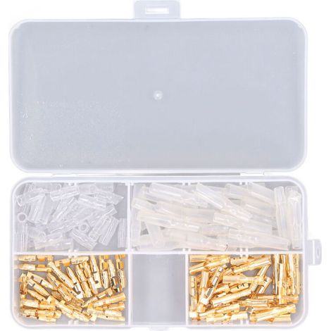 120-teiliges Motorrad-Steckverbinderset, elektrische Crimp-Anschlüsse, blanke Stecker/Buchsen mit Isolierkappe, 3,5 mm, Gold (1/4)