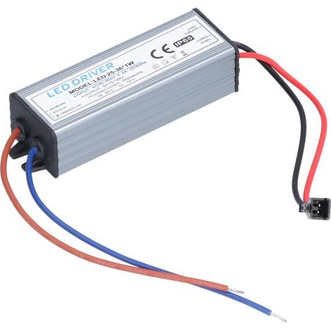 Alimentation LED 25-36x1W, transformateur étanche tension large AC95-265V/DC75-126V, courant constant 300mA, connecteur DIY pour luminaire (source isolée large plage avec bornes). (1/5)