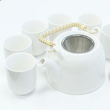 Ensemble Théière à Base de Plantes - Blanc Classique- Vendu par 1 (1/4)