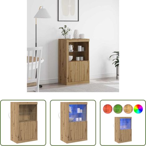 vidaXL Stauraum - LED-Sideboard Artisan-Eiche 60,5 x 37 x 100 cm Holzwerkstoff (1/5)
