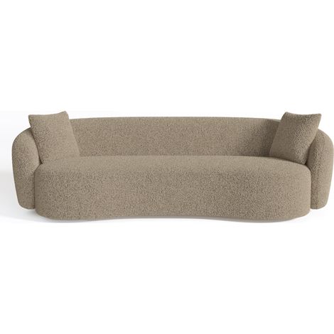 Canapé 3 places en tissu bouclette beige (1/5)