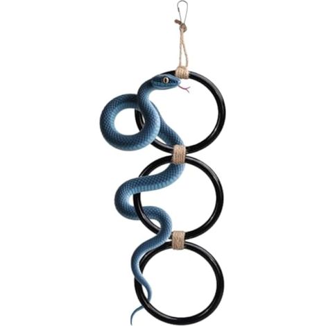 Anneaux d'escalade pour Serpents, Jouets d'Enrichissement pour Ramper, Chaîne d'enrichissement en Plastique pour Serpent des Blés, Accessoires Anneaux pour Aquarium de Reptiles Suspendus (1/5)