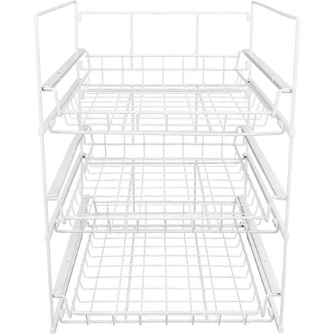 tagre de Rangement Trois Couches de Style Tiroir tagre de Garde-robe Amovible Vaisselle de Cuisine tendoir pices tagre de Rangement pour pices. (1/5)