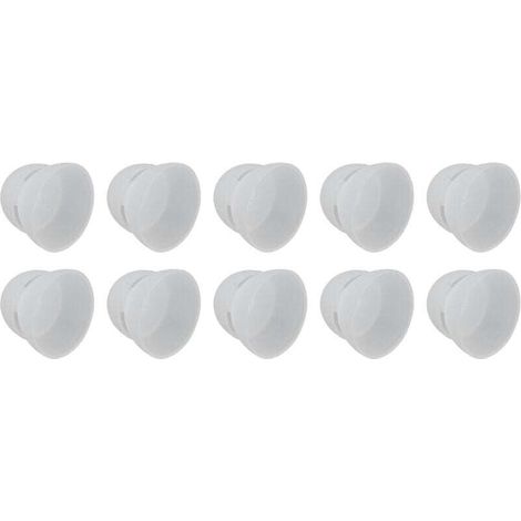 12MM grand double couche tête de tympan fermée accessoires pour aides auditives bouchons d'oreille souples double couche à tympan fermé (paquet de dix dans un sac) blanc (1/4)