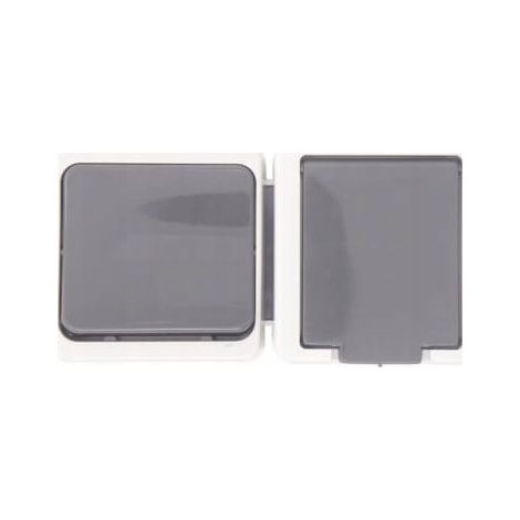 Enchufe individual Jantar con o sin clavija + interruptor individual IP44 gris GWN-J (1/2)
