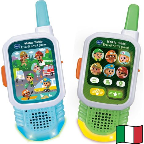 VTech Walkie Talkie - Eroi di Tutti i Giorni, Walkie Talkie Bambini con 2 Modalità, Esplora i Mestieri, 2 Dispositivi Portata 150m, Missioni Interattive, Lingua Italiana, Batterie Incluse, 3-7 Anni (1/5)