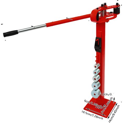Machine de pliage manuelle, construction en acier durable, longueur de poignée réglable, Rouge (1/2)