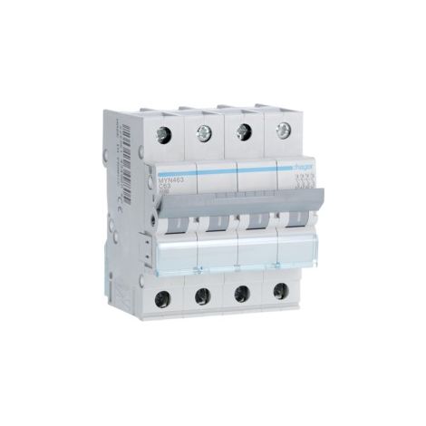 Interruttore magnetotermico Hager 4P 63A 4,5KA C 4 moduli MYN463