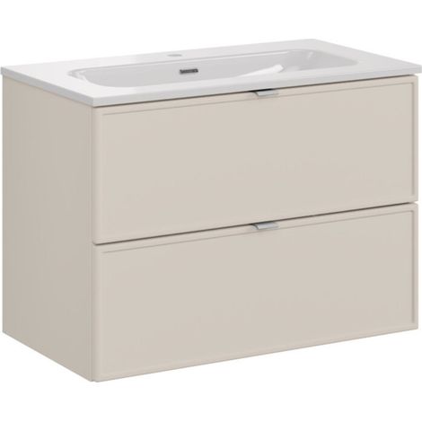 Badezimmer-Set BRAZZA: Waschtischunterschrank 80cm + rechteckiges Einbauwaschbecken