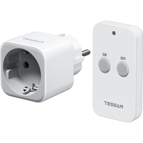 Prise Télécommandée Programmable, Portée 30,5 M Prise Telecommande Sans Fil, Intérieures avec Interrupteur, pour Décoration de Noël, Électroménager, Éclairage, 2300 W, blanc (1/5)