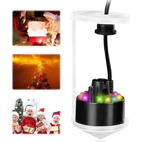 1 Nébuliseur à ultrasons, 12 LED trois couleurs, protection anti-éclaboussures, pour fontaine étang (1/5)