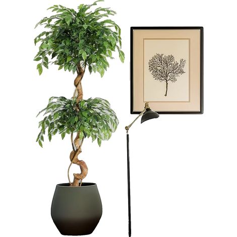 Ficus artificial, ramas ajustables, de pie, 150 cm (1/2)