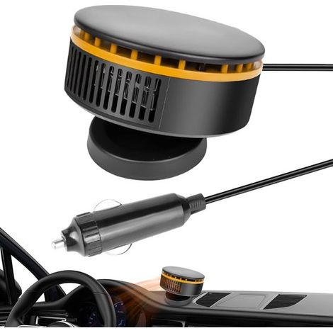 Calefactor para coche de 12 V con ventilador de aire caliente ajustable - Negro y amarillo (1/5)