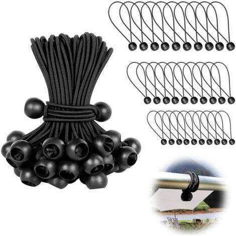 50 Pièces Elastique pour Bâche 150mm Tendeur Elastique Convient pour Pavillon, Bâche, Camping, Tente, Rideaux Harnais d’Extension-Karteo (1/5)