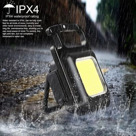 Mini lampe torche COB avec support, chargeur USB-C, porte-clés, base magnétique, 3,7-4,2 V (1/5)