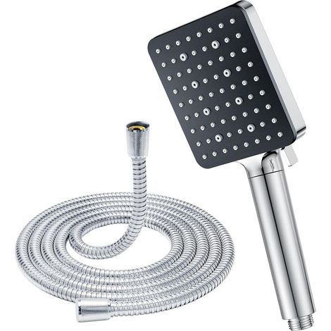 Cabezal de ducha con manguera de 1,5 m, cabezal de ducha ahorrador de agua YEAUPE PRO con 6 modos, filtro de cabezal de ducha cuadrado (115 x 100 mm), cabezal de ducha de baño antical de alta presión, (1/4)