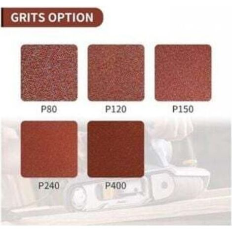 Bande abrasive 100x915 mm.5 sortes de gravier mixte (80/120/50/240/400).Ensemble de Bandes Abrasives.pour ponceuses à bande. métal.bois.polissage (5 pièces) (1/5)