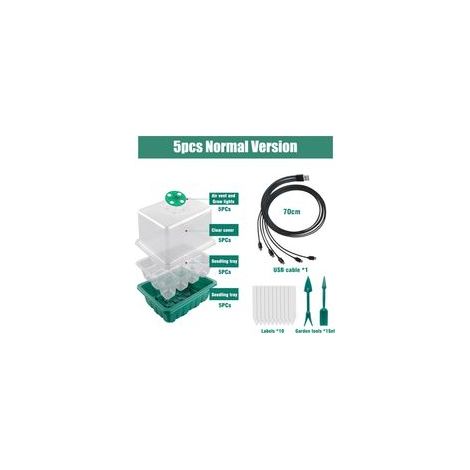 Mini Serre pour Plantes, 5Pièces Intérieure Plateau Semis Bac à semis Pépinière Boîte de Culture avec Couvercle et Ventilation Durables (1/3)