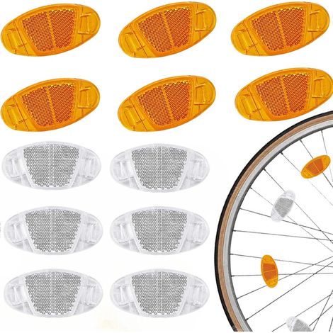 12 Stück – Speichenlichter für Fahrräder und Mountainbikes – Speichenreflektoren – Fahrradreflektoren – Fahrradsignallichter – Weiß + Gelb – Fahrradradzubehör – Sicherheit für Radfahrer bei Nacht (1/5)