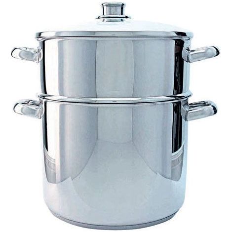 Couscoussier en acier inoxydable 28 cm – Capacité 15 L – Compatible tous feux, induction et four – Couvercle en verre – Beka (1/5)
