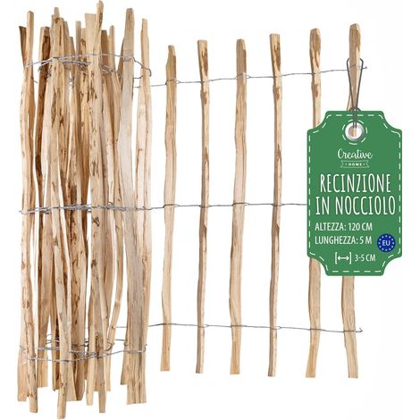 Recinzione Nocciolo 120x5 m - Spazio Listelli 3-5 cm