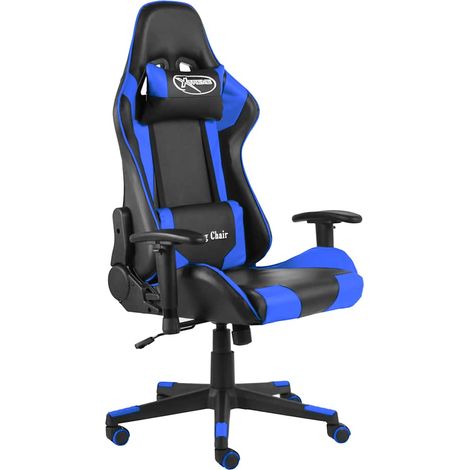 vidaXL Silla gaming giratoria PVC azul (1/5)