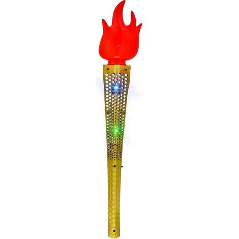 Torche gonflable amusante, jouet décoratif à flamme, torche à flamme simulée en plastique-47X7.5X5CM-Golden