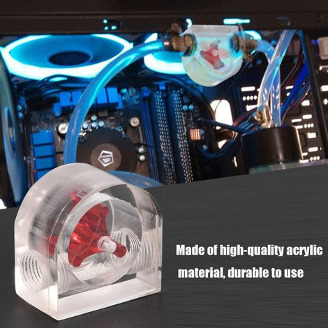 Indicateur de débitmètre à 3 hélices pour système de refroidissement liquide PC, filetage G1/4, demi-cercle, 2 voies