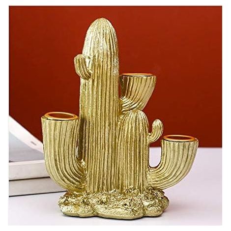 Bougeoir en résine en forme de cactus, porte-bougie décoratif (1/5)