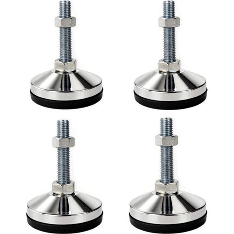 Patas niveladoras, juego de 4, patas niveladoras ajustables de alta resistencia, adecuadas para bancos de trabajo de máquinas herramienta y muebles, antideslizantes, protegen los suelos, reducen el ru