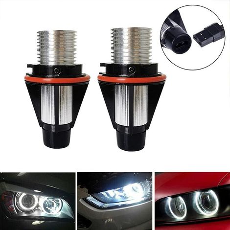 LaBlanc - Lot de 2 ampoules LED de 5 W pour voiture,anneaux halogènes de phares de type «Angel Eye», blanc (1/4)