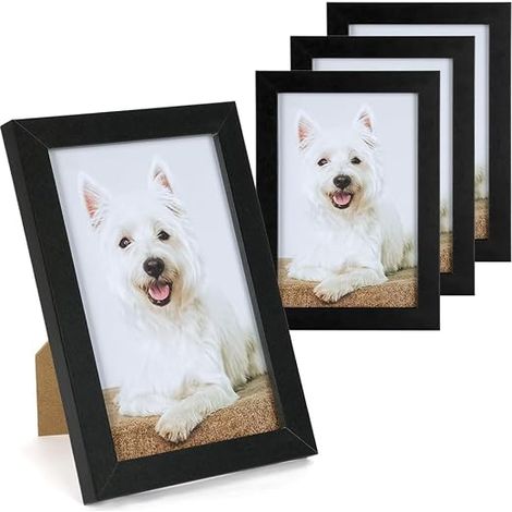 Cadre Photo Bois 10x15cm Cadre Photo Cadres en Bois MDF Montage mural et bureau pour salon chambre à coucher bureau Noir (1/3)