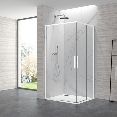Box doccia 70x70cm angolare porte scorrevoli finitura bianca KLA1000W kamalu