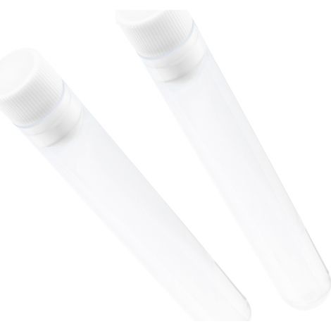 Tubes à essai en plastique PP à fond rond 16 x 100 mm, 10 ml, avec bouchon, lot de 250. (1/2)