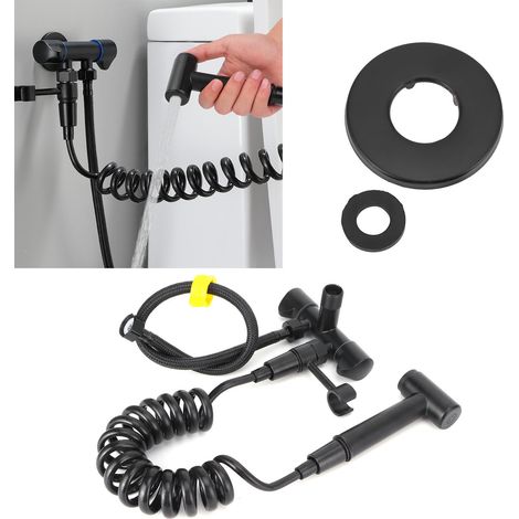 Hochdruck-Bidet-Duschkopf G1/2, Edelstahl-Eckventil mit 1 Einlass und 2 Auslässen, Badaccessoires (1/5)