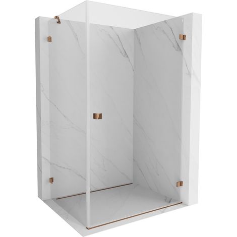Mexen Lunar-B Duschkabine schwenkbar, rechts 90 x 80 cm, transparent, Roségold - 832-090-080-60-00-P (1/5)