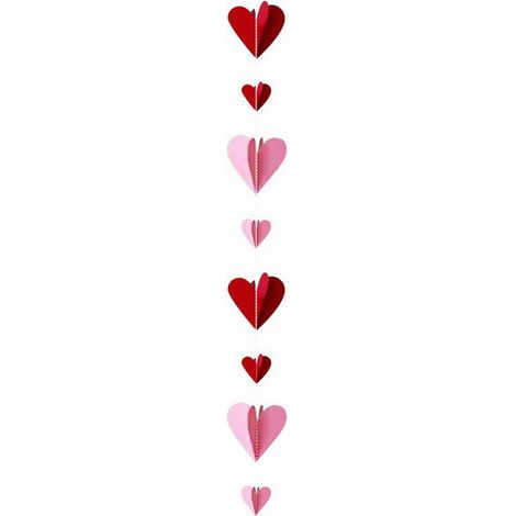 Guirlande En Forme De Coeur - Décoration 3D En Papier Rouge - Pour Fêtes De Saint-Valentin Mariage Anniversaire - Longueur 1,1 M (1/5)