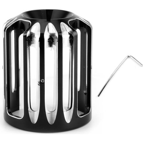 Goutte d'eau style CNC aluminium couvercle de filtre à huile moto capuchon grille d'huile accessoire noir (1/5)