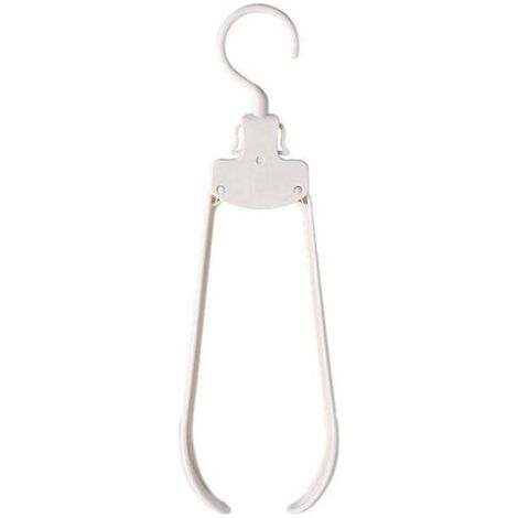 Cintres Pliables, Lot de 5, Blanc, Design Ergonomique Anti-Déformation, Gain de Place, Voyage, Pratique, Amovible, Antiglisse, Séchage Rapide, Plastique Résistant, Cintres Adulte (1/4)