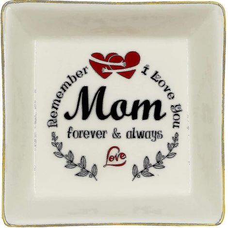 Plateau à bijoux, cadeau d'une fille à sa mère, boîte de rangement décorative pour bijoux et ornements en céramique (1/5)