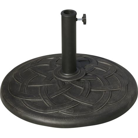 Easycomfort Base per Ombrellone in Resina 19kg con Decorazioni e Accoppiatore, Antiruggine, Φ54.5cm, Bronzo (1/5)
