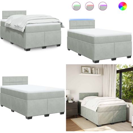 Boxspringbett mit Matratze Hellgrau 120x190 cm Samt - Boxspringbett - Doppelbett - Samtbett - Samt - Liegekomfort - Home & Living (1/5)