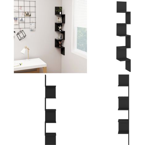 Wand-Eckregal Schwarz 20x20x127,5 cm Holzwerkstoff - Eckschrank - Wandregal - Dekorationsregal - Stauraum - Wohnzimmereinrichtung - Home & Living (1/5)
