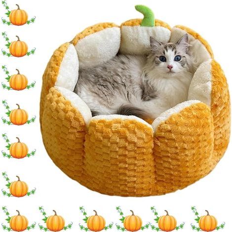 Citrouille Lit pour chat en polaire douce, lit chaud pour chats et chiens quatre saisons, lit général pour animaux de compagnie automne et hiver, matelas pour chien adapté aux chats et chiens (1/5)