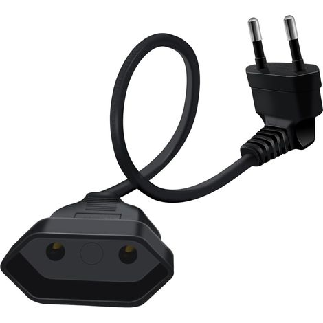 1 Rallonge Câble Euro, 0.6m, Cuivre Pur, Prise Sécurité Enfant, Pour TV PC Moniteur Intérieur