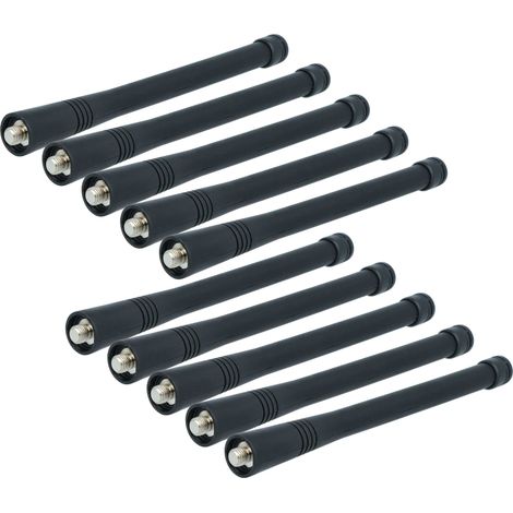 vhbw 10x Antenne kompatibel mit Motorola DP1400, EX600, EX500, EX560, EP450, EP350, GP1280, GP2000, GP320, GP300 Funkgerät - 15,1 cm Schwarz