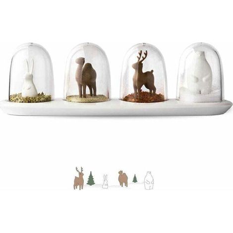 Salière et poivrière, ensemble de shaker d'assaisonnement, modèle animal-Fei Yu